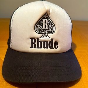 RHUDE SPADE TRUCKER - BLACK/OFF WHITE used